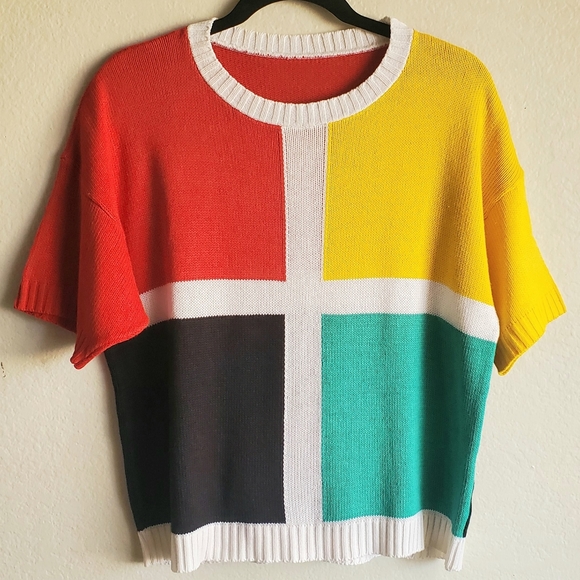 Vintage Tops - Amazing Vintage Colorblock Sweater
